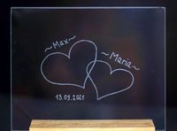 Herzen mit Text Handgravur von Nicole Maschek